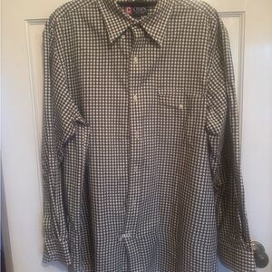 Chaps Men's Black and White Checkered Shirt